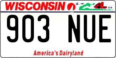 WI license plate 903NUE