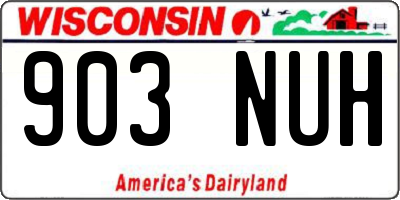 WI license plate 903NUH