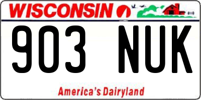 WI license plate 903NUK