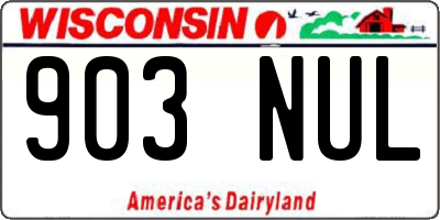 WI license plate 903NUL