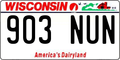 WI license plate 903NUN