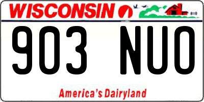 WI license plate 903NUO