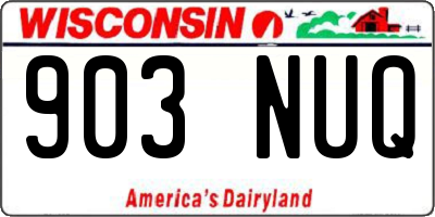 WI license plate 903NUQ