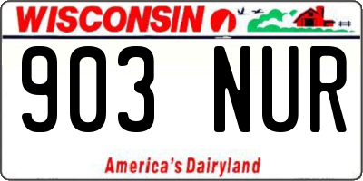 WI license plate 903NUR
