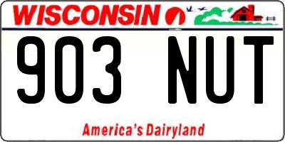 WI license plate 903NUT