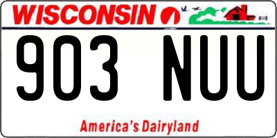 WI license plate 903NUU