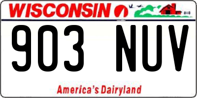 WI license plate 903NUV