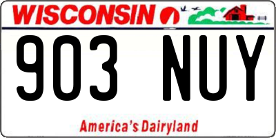 WI license plate 903NUY