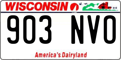 WI license plate 903NVO