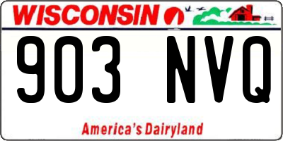WI license plate 903NVQ