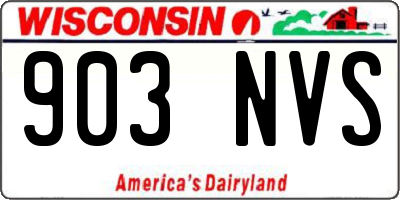 WI license plate 903NVS