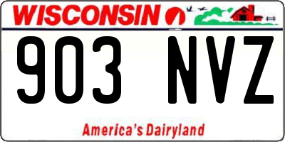 WI license plate 903NVZ