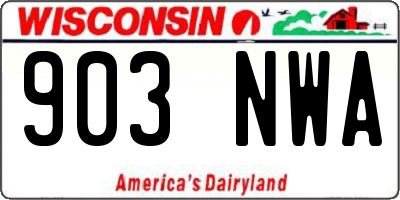 WI license plate 903NWA