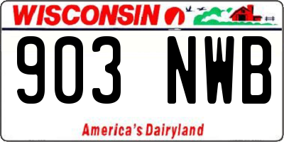 WI license plate 903NWB