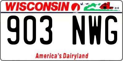WI license plate 903NWG