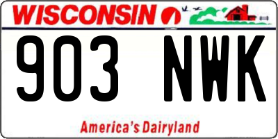 WI license plate 903NWK