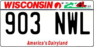 WI license plate 903NWL
