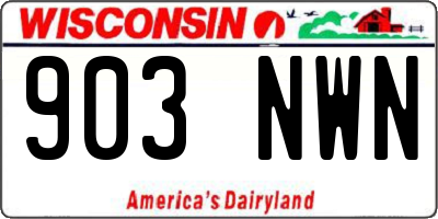 WI license plate 903NWN