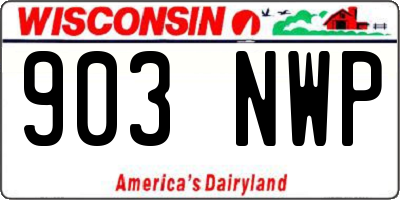 WI license plate 903NWP