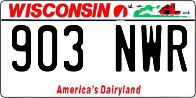 WI license plate 903NWR
