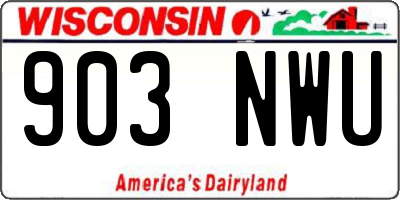 WI license plate 903NWU