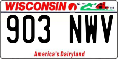 WI license plate 903NWV