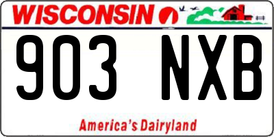 WI license plate 903NXB