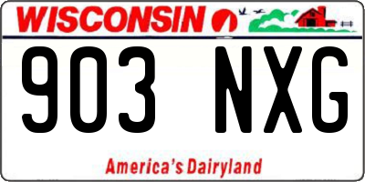 WI license plate 903NXG