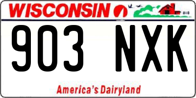 WI license plate 903NXK