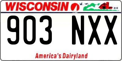 WI license plate 903NXX