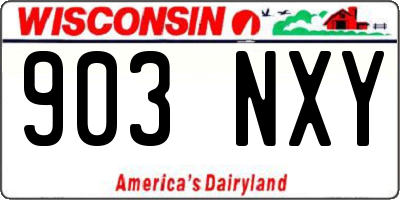 WI license plate 903NXY