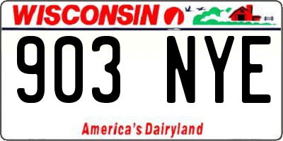 WI license plate 903NYE