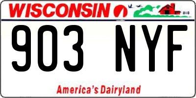 WI license plate 903NYF