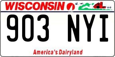 WI license plate 903NYI