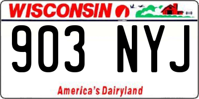WI license plate 903NYJ