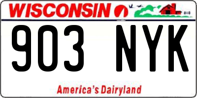 WI license plate 903NYK