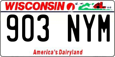 WI license plate 903NYM