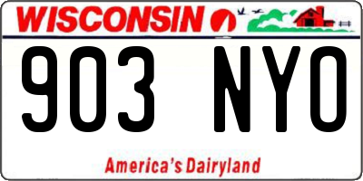 WI license plate 903NYO