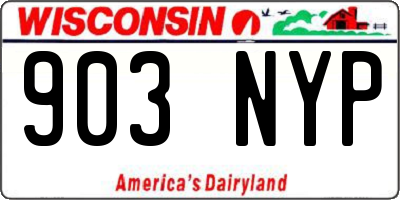 WI license plate 903NYP