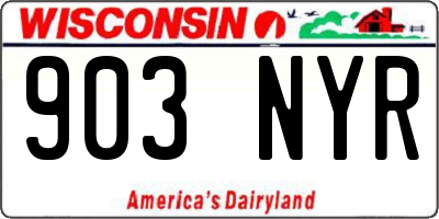 WI license plate 903NYR