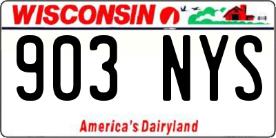 WI license plate 903NYS