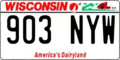 WI license plate 903NYW