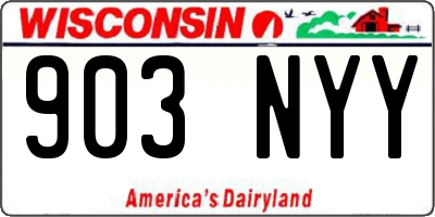 WI license plate 903NYY