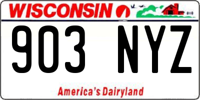 WI license plate 903NYZ