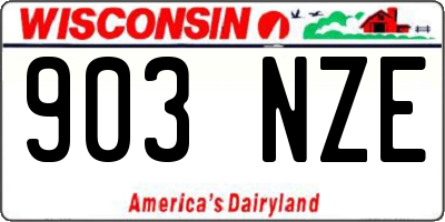 WI license plate 903NZE