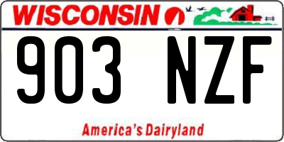 WI license plate 903NZF