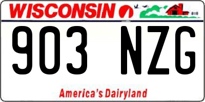 WI license plate 903NZG