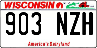 WI license plate 903NZH
