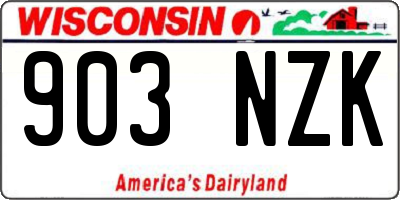 WI license plate 903NZK