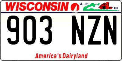 WI license plate 903NZN